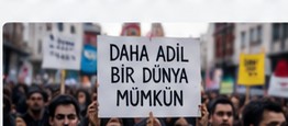 Toplumsal dayanışma ve adalet talebini anlatan bir kalabalık